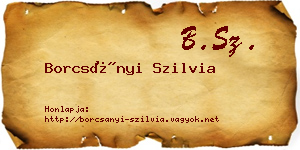 Borcsányi Szilvia névjegykártya