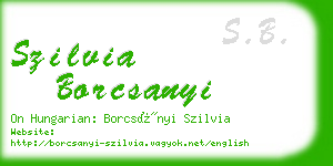 szilvia borcsanyi business card